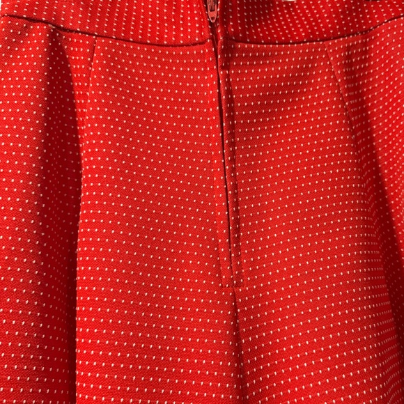 Vintage Scarlet Red A-Line Polka Dot Polyester Skirt by Personal Ladies Size 8 - Picture 3 of 4